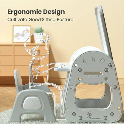 3-in-1 Kids' Activity Table & Chair Set with Magnetic Drawing Board | Adjustable Height