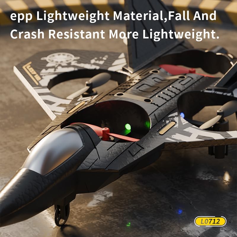 L0712 2.4GHz RC Stunt Fighter Jet | Quad-Propeller 360° Flip Aircraft with Altitude Hold