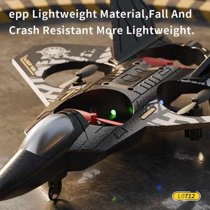 L0712 2.4GHz RC Stunt Fighter Jet | Quad-Propeller 360° Flip Aircraft with Altitude Hold