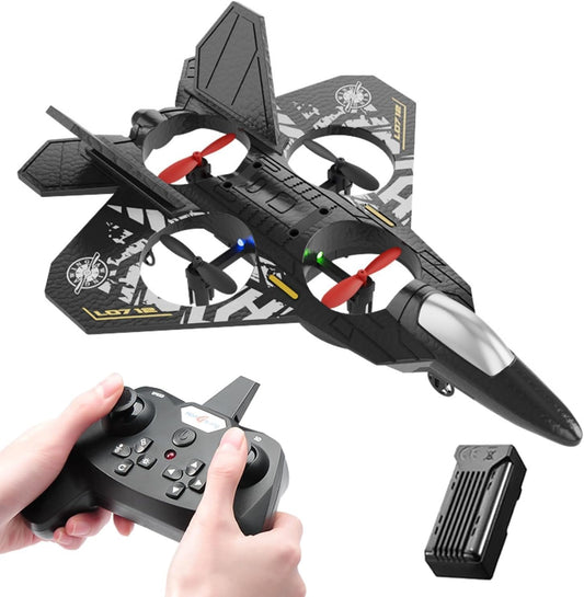 L0712 2.4GHz RC Stunt Fighter Jet | Quad-Propeller 360° Flip Aircraft with Altitude Hold