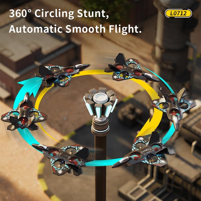 L0712 2.4GHz RC Stunt Fighter Jet | Quad-Propeller 360° Flip Aircraft with Altitude Hold