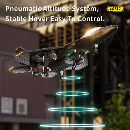 L0712 2.4GHz RC Stunt Fighter Jet | Quad-Propeller 360° Flip Aircraft with Altitude Hold