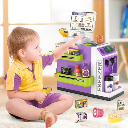 Kids' 3-in-1 Interactive Coffee Machine Set | Realistic Lights & Sounds Barista Play Kit (46 pcs)