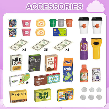 Kids' 3-in-1 Interactive Coffee Machine Set | Realistic Lights & Sounds Barista Play Kit (46 pcs)