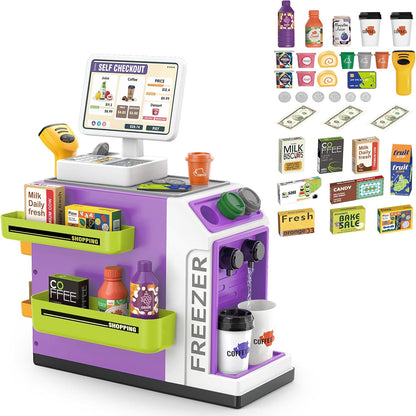 Kids' 3-in-1 Interactive Coffee Machine Set | Realistic Lights & Sounds Barista Play Kit (46 pcs)