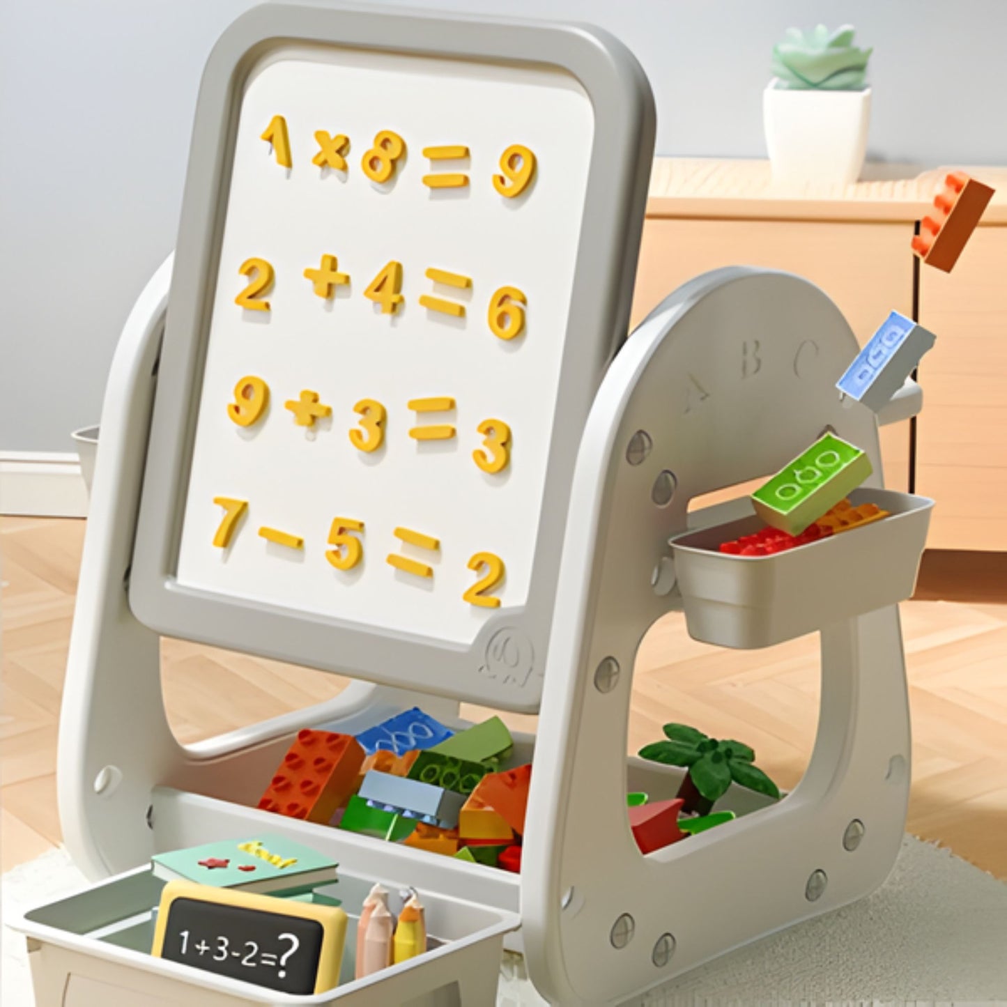 3-in-1 Kids' Activity Table & Chair Set with Magnetic Drawing Board | Adjustable Height