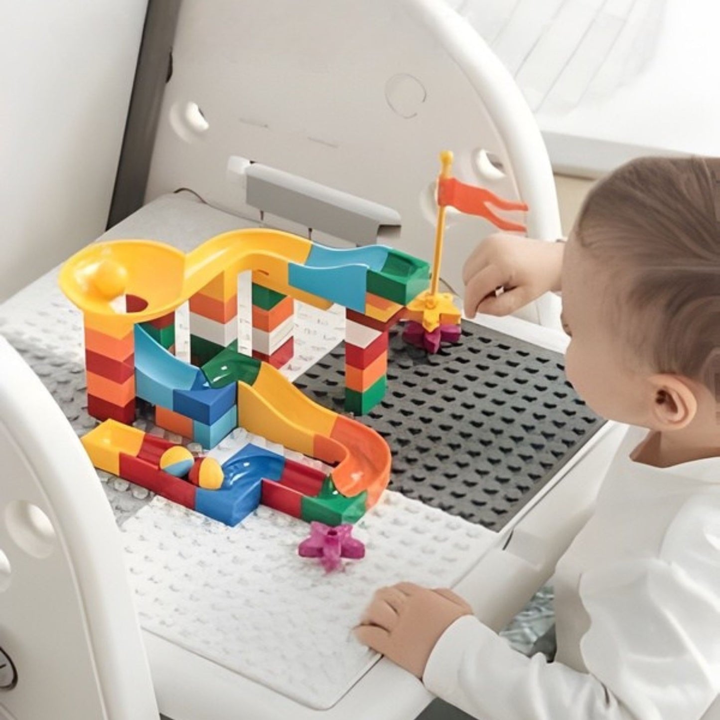 3-in-1 Kids' Activity Table & Chair Set with Magnetic Drawing Board | Adjustable Height