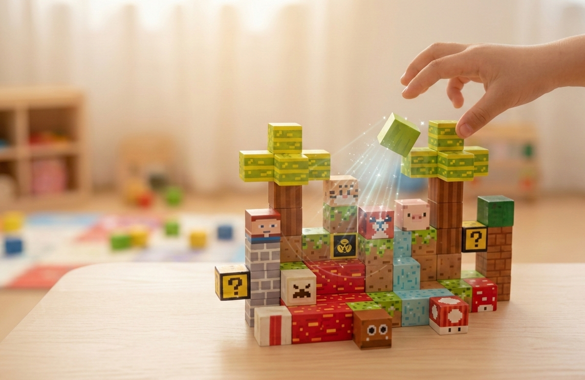 Magnetic Pixel Cubes (75 Pieces) Construction Blocks for Kids Craft