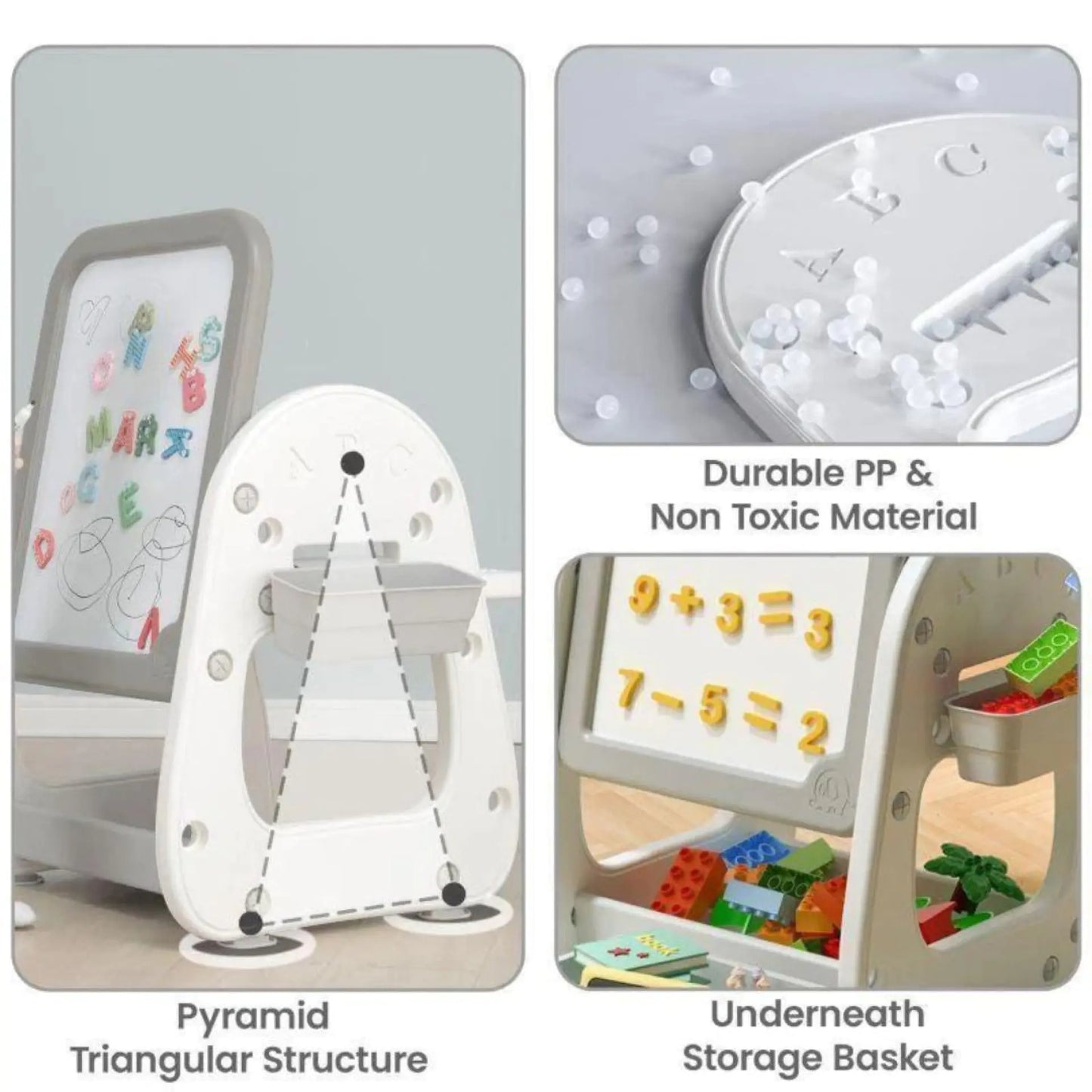 3-in-1 Kids' Activity Table & Chair Set with Magnetic Drawing Board | Adjustable Height