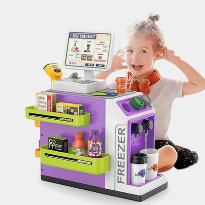 Kids' 3-in-1 Interactive Coffee Machine Set | Realistic Lights & Sounds Barista Play Kit (46 pcs)