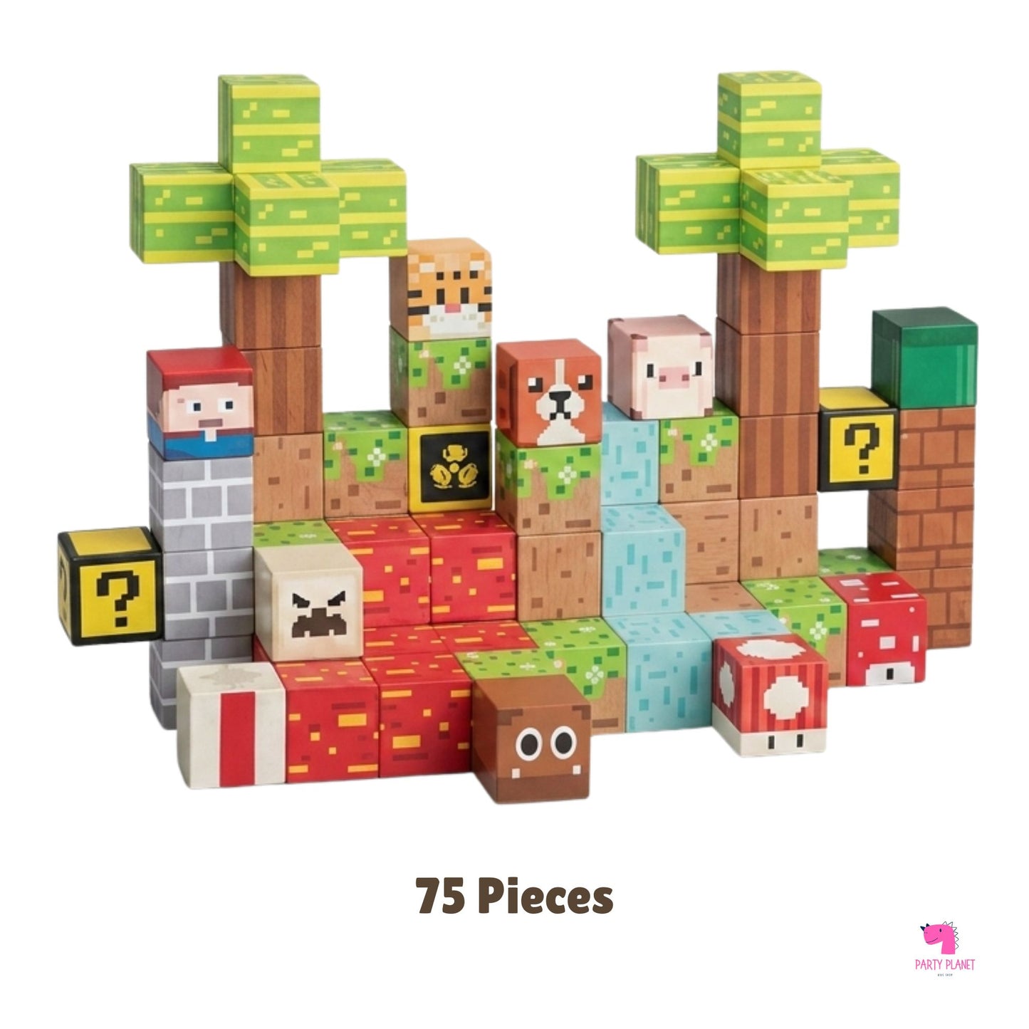 Magnetic Pixel Cubes (75 Pieces) Construction Blocks for Kids Craft